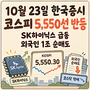 2026-10-23 한국주식 장마감｜코스피 5,550선 반등, SK하이닉스 급등과 외국인 1조 매도의 의미