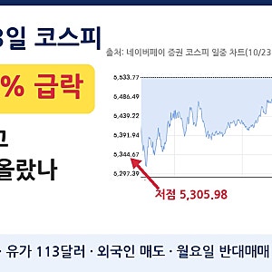 코스피 급락 이유 10월 23일｜장중 4% 빠졌다 회복, 하이닉스 반등·월요일 반대매매 체크
