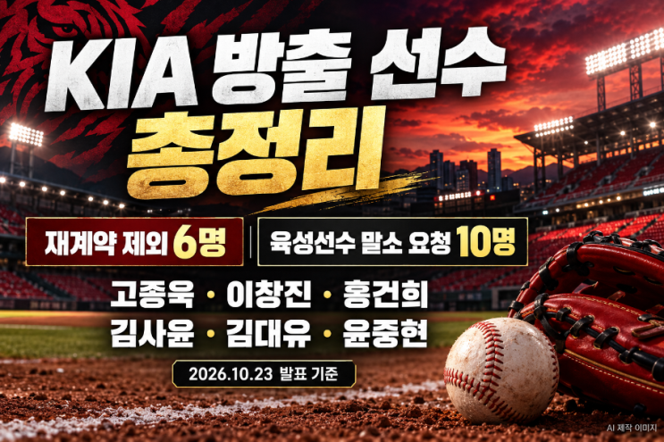 <b>KIA</b> <b>방출</b> 선수 총정리｜<b>고종욱</b>·이창진·홍건희 등 6명 재계약 제외, ....
