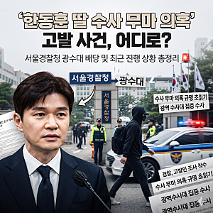 한동훈 의원 딸 '수사 무마 의혹' 고발 사건, 어디로 향하나? 서울경찰청 광수대 배당 및 최근....