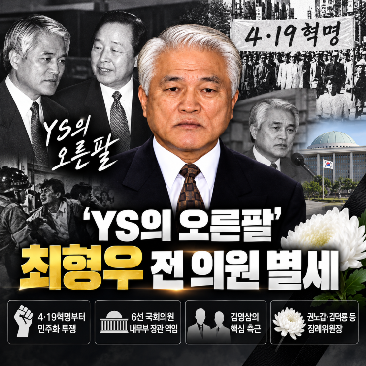 [화제의 인물] 'YS의 영원한 오른팔' 최형우 전 의원 별세…6선 국회....