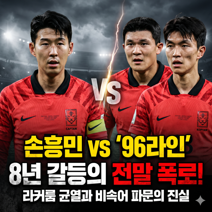 "주장 완장 내려놓아라?!" <b>손흥민</b>과 '<b>96라인</b>' 8년 누적된 불화설과 대....