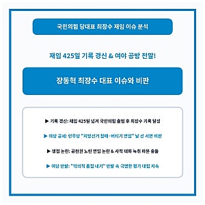 장동혁 최장수 대표, 연임 꿈꾸기 전 주제 파악부터
