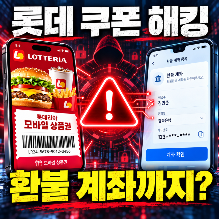 <b>기프티엘 해킹</b> 롯데리아 쿠폰 받았는데 환불 계좌번호까지? 유출 확....