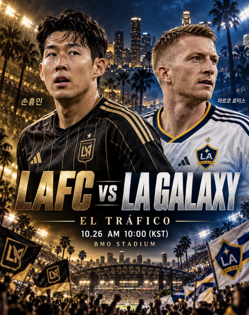 손흥민 LA 더비 출격! LAFC vs LA 갤럭시 10월 26일 경기 일정·중계·예상 선발·MLS 도움왕·플레이....