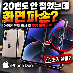 아이폰 듀오 출시 하루 만에 화면 파손? 20번도 안 접었는데 깨졌다는 초기 불량 논란