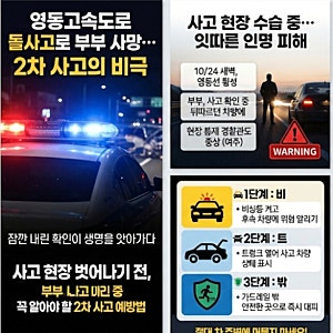 영동고속도로 추돌 사고로 부부 사망…사고 현장 벗어나기 전 꼭 알아야 할 2차 사고 예방법