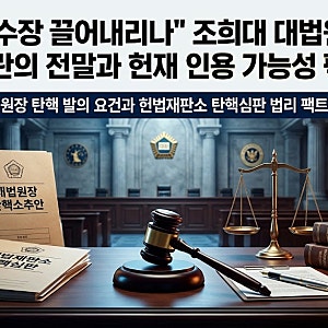 "사법부 수장 끌어내리나" 조희대 대법원장 탄핵 추진 논란의 전말과 헌재 인용 가능성 팩트....