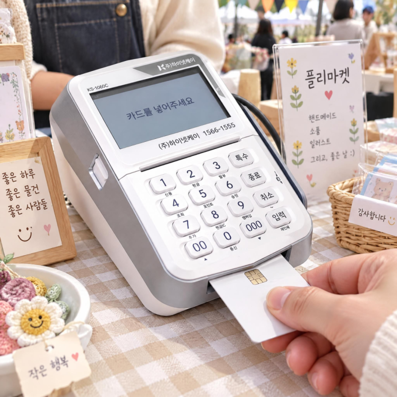 플리마켓 카드단말기 단기임대, 행사부스 유선기 렌탈