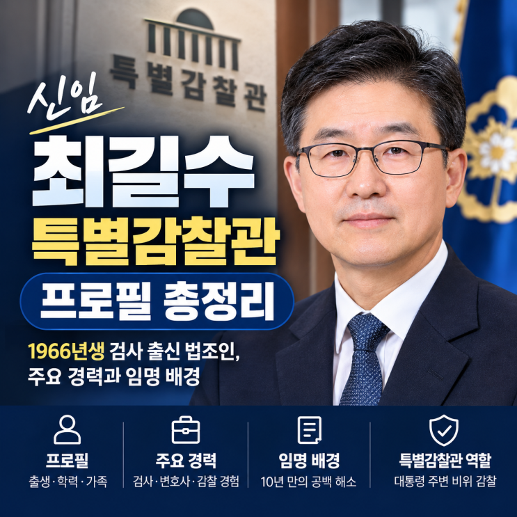 <b>최길수 특별감찰관</b> 프로필 총정리｜1966년생 검사 출신 법조인, 주요....