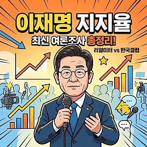 [여론조사] 이재명 대통령 지지율 최신 동향! 리얼미터 vs 한국갤럽 결과 한눈에 보기