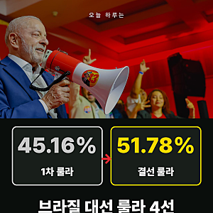 브라질 대선 룰라 "440만 표 차 역전".. 1차 지고 4선 된 이유