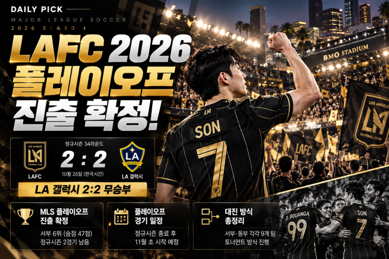 LAFC 2026 MLS 플레이오프 진출 확정! 손흥민 활약·경기 일정·대진 방식 총정리