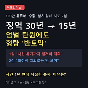 유튜버 수탉 납치범 '징역 30년→15년' 반토막…알고 보니 1심은 "시신 유기까지 계획", 2심은 "....
