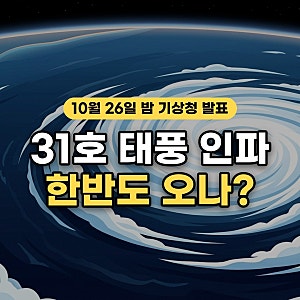 31호 태풍 인파 경로, 한반도 영향 있을까? 기상청 발표로 본 이번 주말 여행 체크