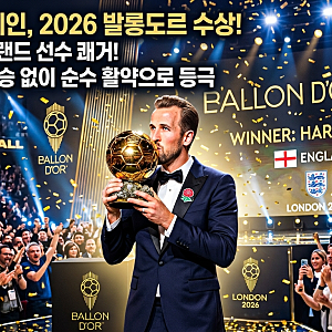 '손흥민 영혼의 파트너' 해리 케인, 2026 발롱도르 전격 수상! '월드컵·UCL 우승 없이' 순수 73골....