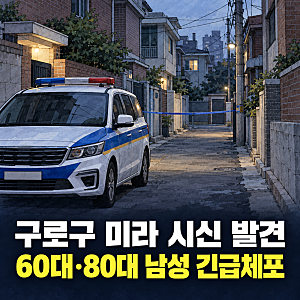 서울 구로구 미라 시신 발견, 주택가서 60대·80대 남성 긴급체포