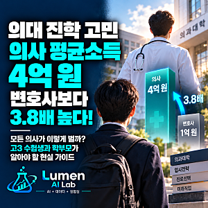 의대 진학 고민｜의사 평균소득 4억 원, 변호사보다 3.8배 높은 이유는?