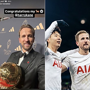 "나의 GOAT 축하해" 손흥민, 절친 해리 케인 발롱도르 수상에 진심 축하…토트넘 영혼의 단짝 ....