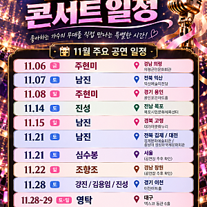 2026년 11월 트로트 콘서트 일정 총정리｜남진·주현미·진성·영탁 공연 날짜와 예매 정보