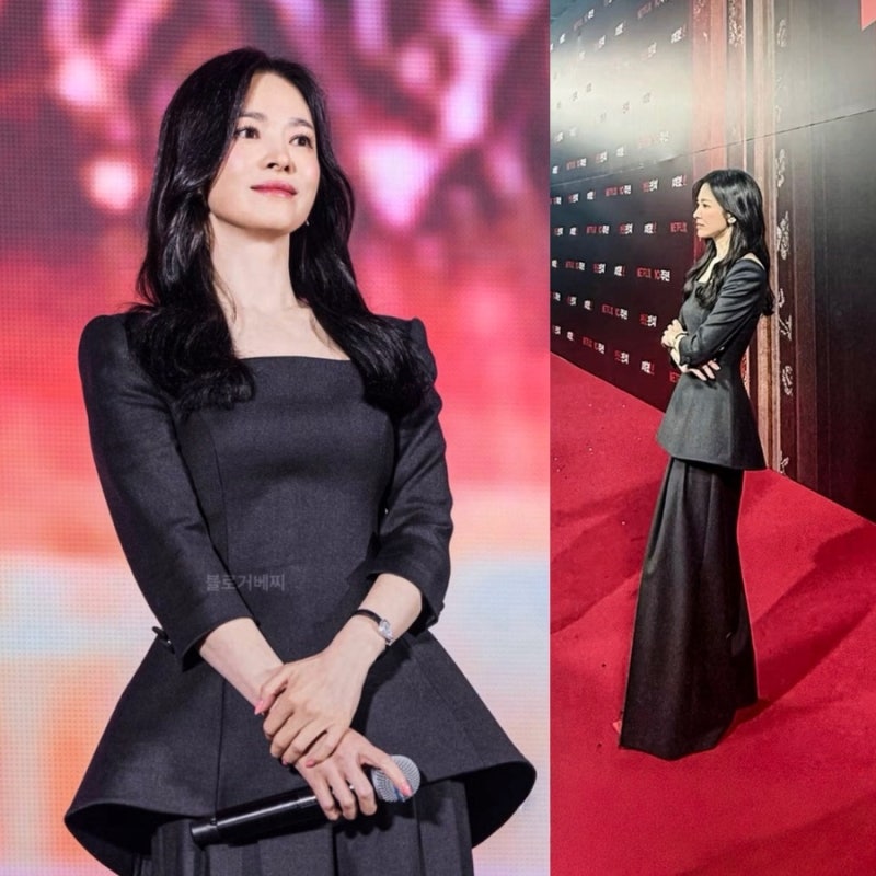 송혜교 패션, 스퀘어넥 블랙 자켓과 시계 & 귀걸이 어디꺼?