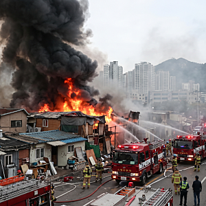[속보] 강남구 구룡마을 화재 발생! 긴급 안전안내문자 발송 및 현장 행동요령