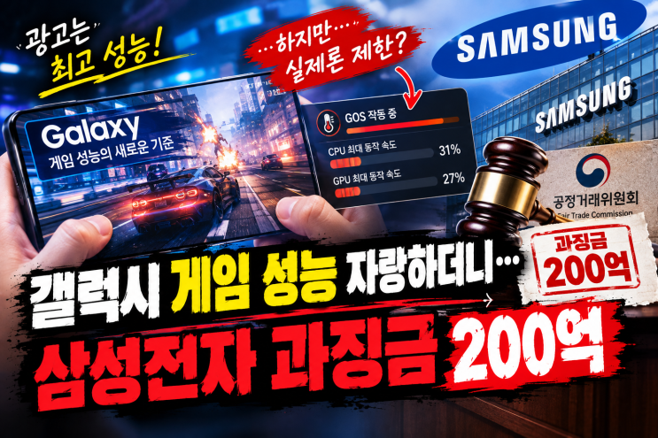 "고사양 게임 하드캐리한다더니..." <b>삼성</b>전자 '<b>GOS 기만 광고</b>' 200억 과....