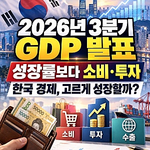 2026년 3분기 GDP 발표 성장률보다 소비·투자가 중요한 이유, 한국 경제는 고르게 성장할까?