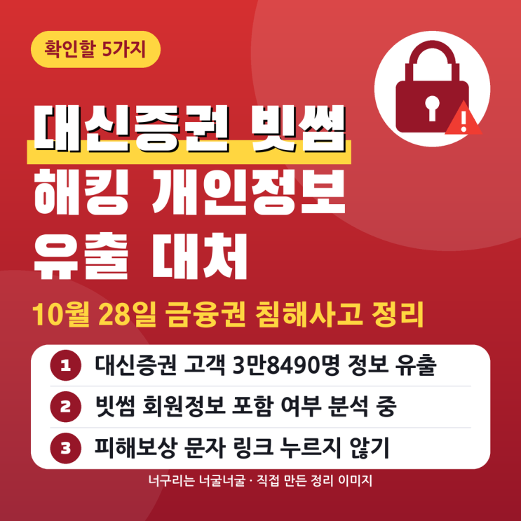 대신증권 <b>빗썸</b> 해킹 개인<b>정보 유출</b>, <b>고객</b>이 지금 확인할 5가지