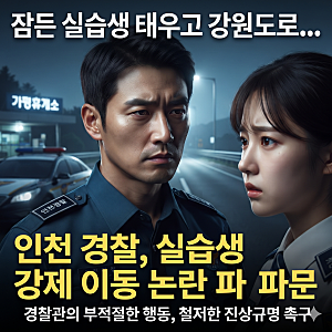 "잠든 실습생 태우고 강원도로" 인천 경찰서 소속 경찰관 실습생 강제 이동 의혹 파문