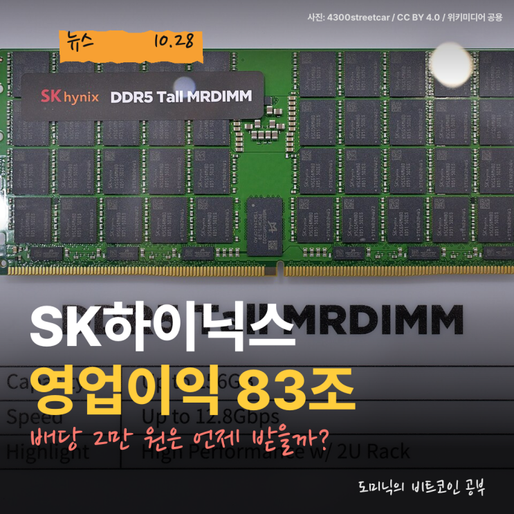 <b>SK하이닉스</b> 3분기 실적, <b>영업이익 83조</b>와 배당금 기준일 정리