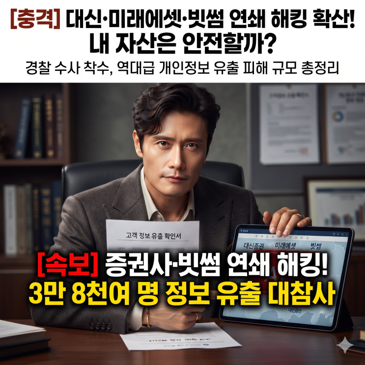 [충격] 대신증권 <b>고객</b> 3만 8천여 명 <b>정보 유출</b>... 미래에셋·<b>빗썸</b>까지 ....