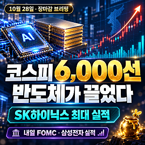 10월 28일 장마감 브리핑｜코스피 6,000선 회복, SK하이닉스 실적이 반도체를 끌었다