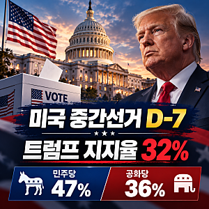당연한 결과의 트럼프 지지율? l 미국 중간선거 D-7, 민주당 11%p 우세