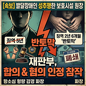 [속보] 발달장애인 성추행한 시설 원장, 징역 5년서 2년 6개월로 '반토막' 난 충격적인 이유