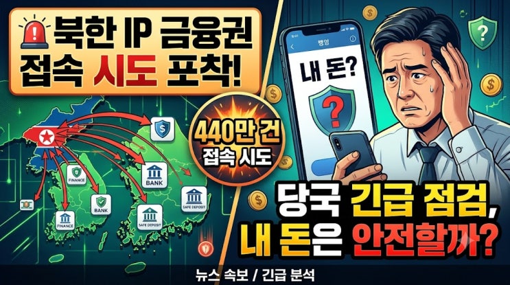 북한 IP서 <b>금융권</b> 접속 <b>시도</b> 440만 건 포착…당국 긴급 점검, 내 돈은 ....