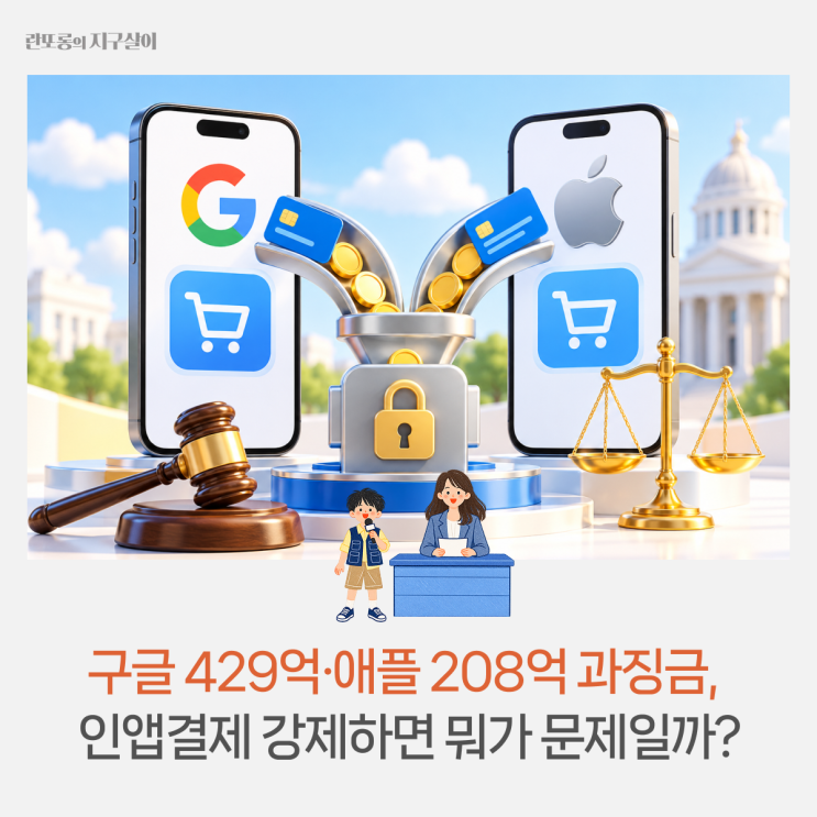 <b>구글</b> 429억·<b>애플</b> 208억 <b>과징금</b>, 인앱결제 강제하면 뭐가 문제일까?