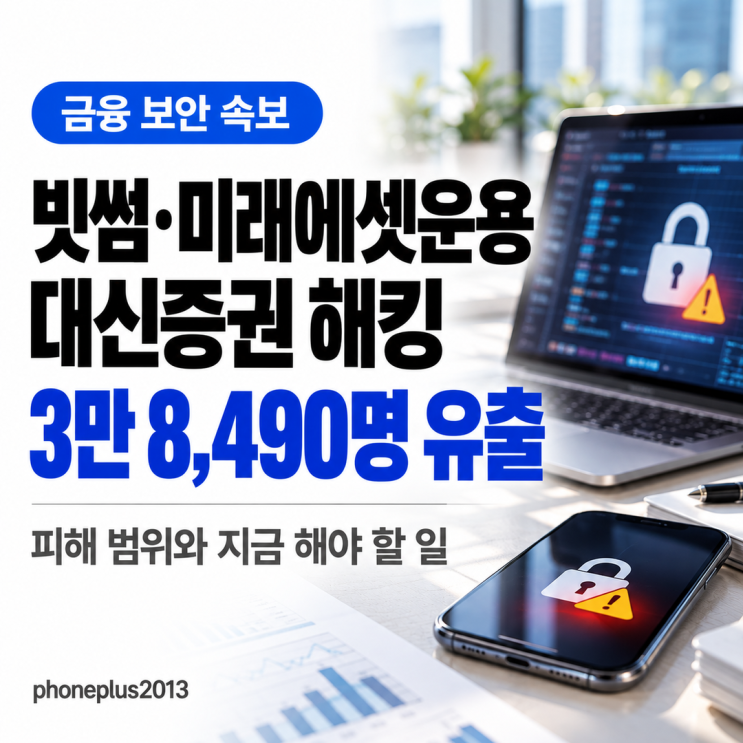 [속보] <b>빗썸</b>·미래에셋운용·대신증권 해킹｜3만 8,490명 <b>정보 유출</b>, ....