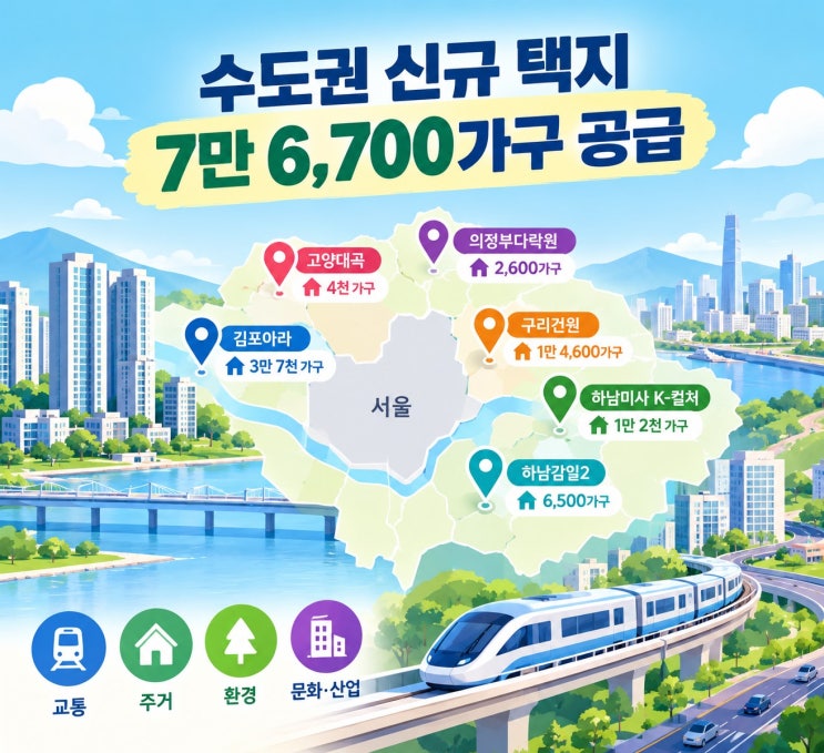 <b>수도권 신규 택지</b> 7만6,700가구 <b>공급</b>…김포·구리·하남·고양 부동산 ....