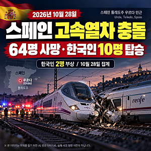 스페인 고속열차 충돌로 64명 사망…한국인 10명도 타고 있었다⠀