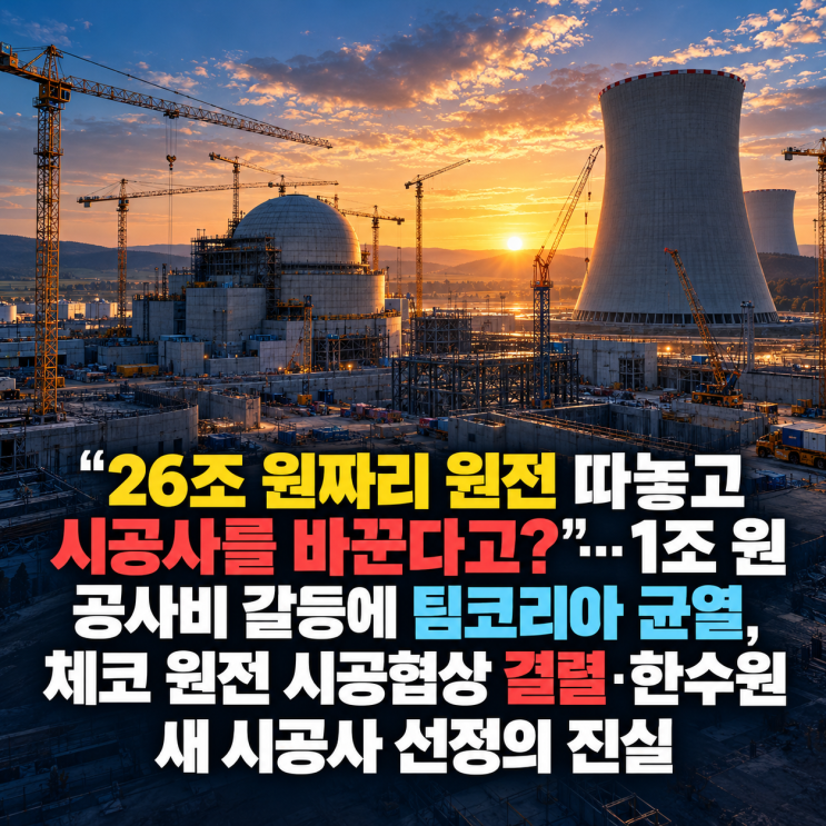 "26조 원짜리 <b>원전</b> 따놓고 <b>시공</b>사를 바꾼다고?" 1조 원 공사비 갈등에....