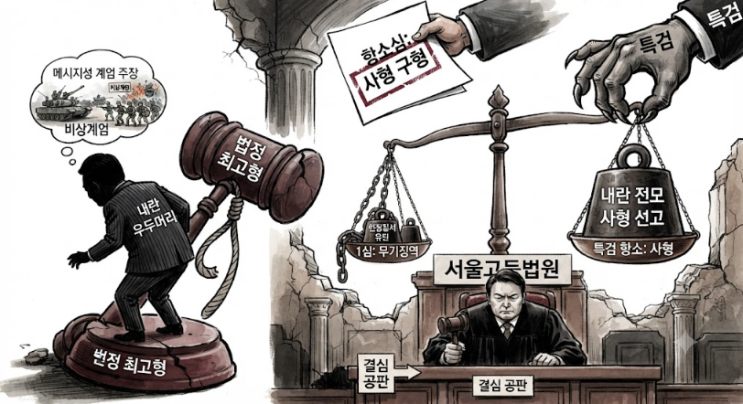 특검, '<b>내란</b> 우두머리' <b>윤석열</b> 전 대통령에 <b>2심</b> 항소심서도 <b>사형</b> 구....