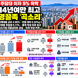 주담대 고정금리 5.11% 역대 최고…가계대출 이자 부담 커졌다 | 강남역부동산 | 양재역부동산