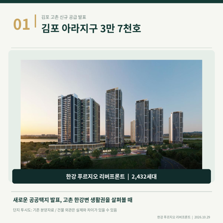 [속보] <b>김포 아라지구</b> 3만 7천호 발표! 한강 푸르지오 리버프론트가 ....