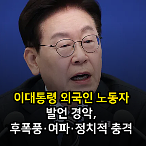 이대통령 외국인 노동자 발언 경악, 후폭풍·여파·정치적 충격