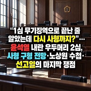 "1심 무기징역으로 끝난 줄 알았는데 다시 사형까지?" 윤석열 내란 우두머리 2심, 사형 구형 ....