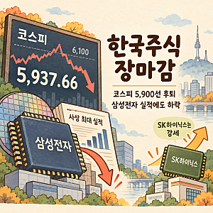 2026-10-29 한국주식 장마감｜코스피 5,900선 후퇴, 삼성전자 최대 실적에도 하락한 이유와 다음 ....