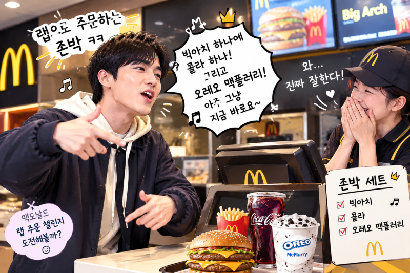존박, 맥도날드에서 랩으로 주문했더니…진짜 ‘존박 세트’까지 나왔다!맥도날드 광고로 ....