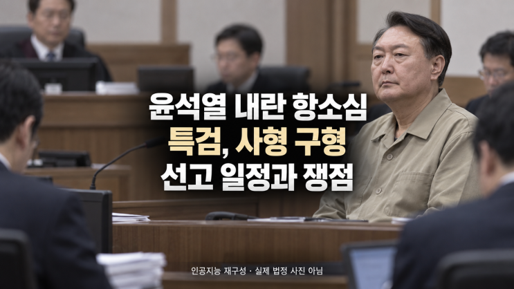 <b>윤석열</b> 내란 <b>항소심 사형 구형</b>, 1심 무기징역 이후 쟁점과 선고 일정
