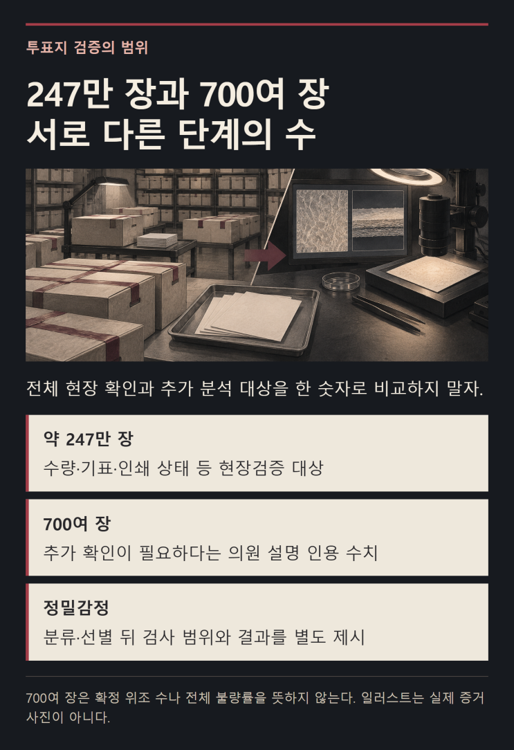247만 장 중 700여 장만 봤을까…<b>투표지</b> 검증과 정밀감정은 다르다